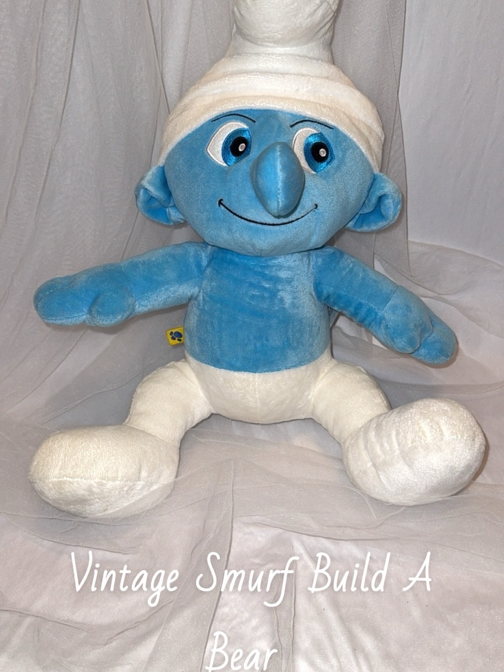 Vintage Build-A-Bear Blue and White Smurf Plush